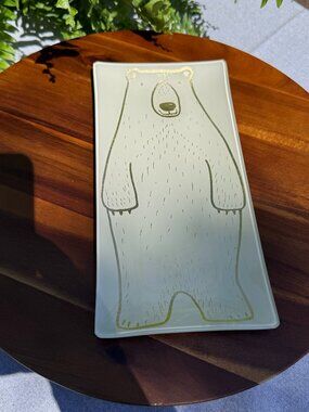 Rare Bath & Body Works Gold Polar Bear Trinket Tray Dish